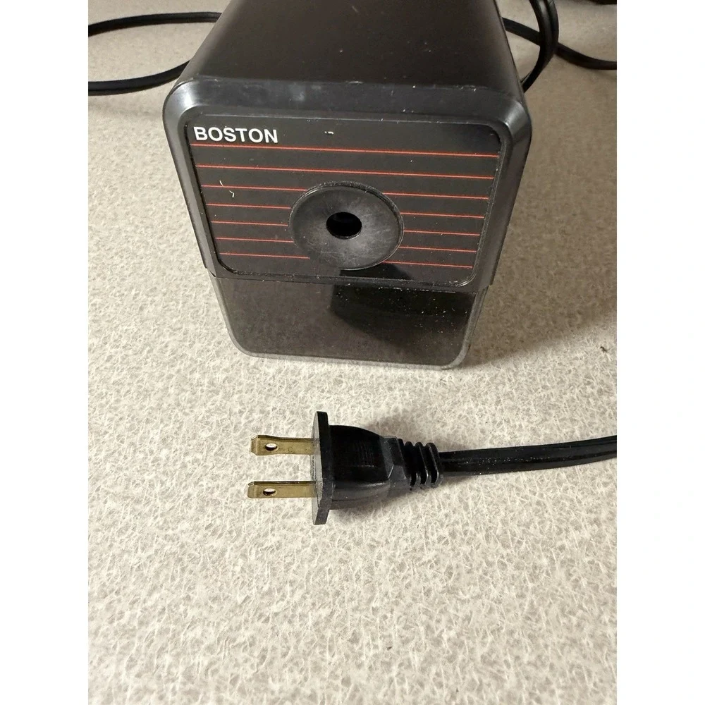 Boston Model 18 296A Black Electric Pencil Sharpener Made in USA Vintage TESTED